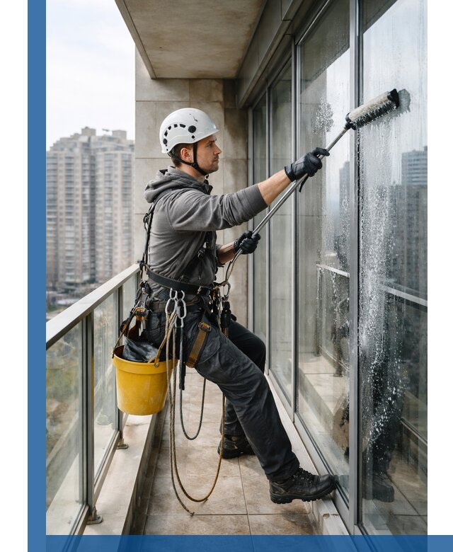 Профессиональная мойка балконного остекления в Серове