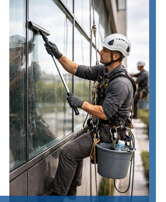 Мойка стеклянных фасадов в Серове от 204 р. | ВЫСОТНИК-Срв