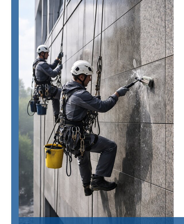 Профессиональная мойка фасада из керамогранита в Серове