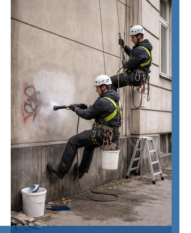 Удаление граффити с фасада в Серове от 4591 р. | ВЫСОТНИК-Срв