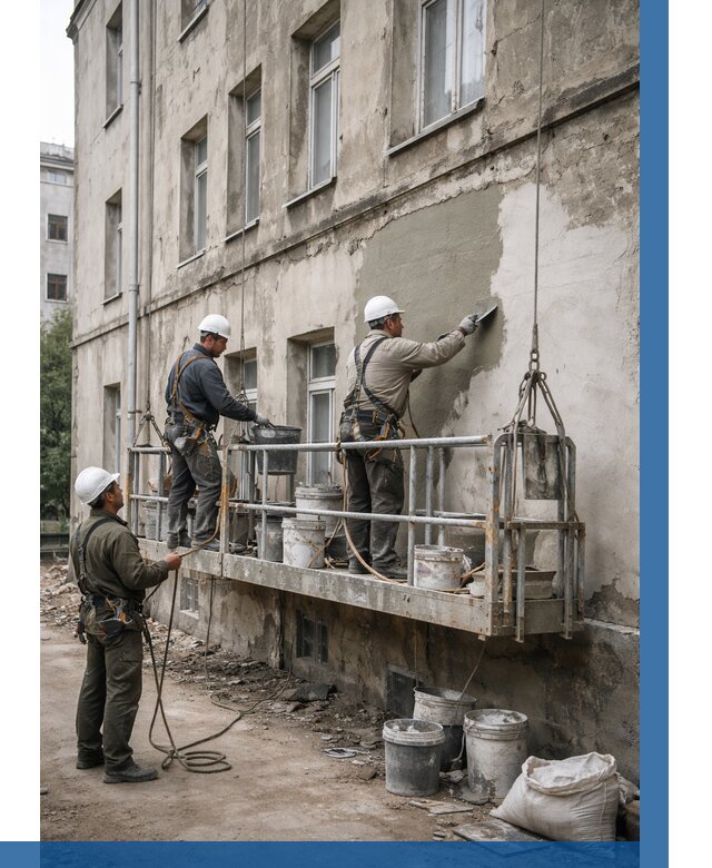 Капитальный ремонт фасада в Серове от 4285 р. | ВЫСОТНИК-Срв