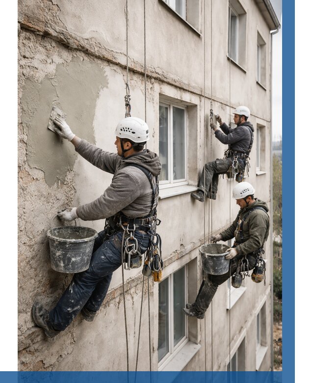 Ремонт штукатурного фасада в Серове от 765 р. под ключ | ВЫСОТНИК-Срв