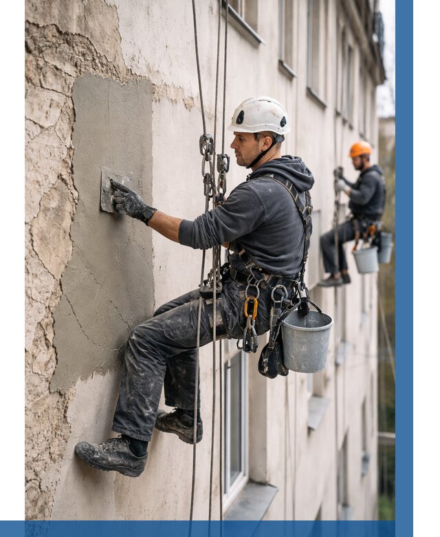 Восстановление штукатурки фасада в Серове от 1224 р. | ВЫСОТНИК-Срв