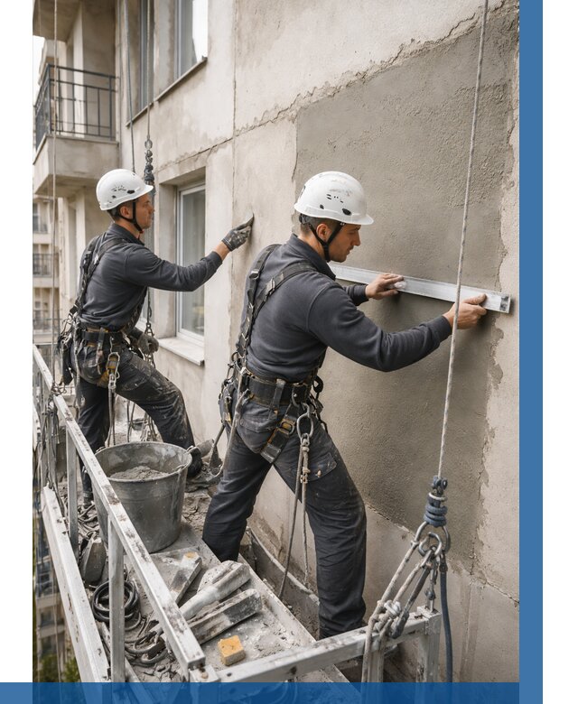 Штукатурка фасада на высоте в Серове от 918 р. | ВЫСОТНИК-Срв