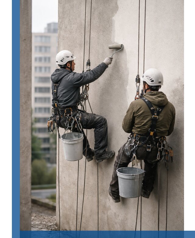 Покраска фасадов высотными альпинистами в Серове с гарантией