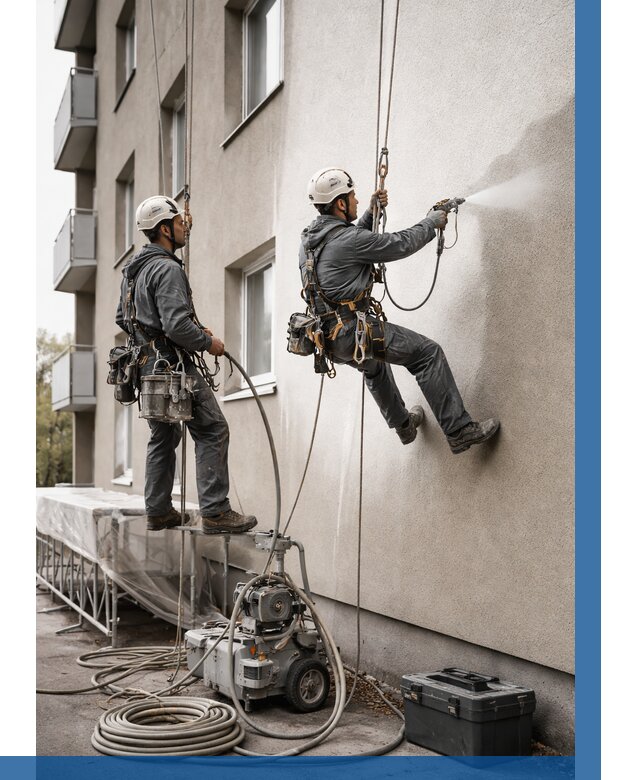 Безвоздушная покраска фасада в Серове от 224 р/м² | ВЫСОТНИК-Срв