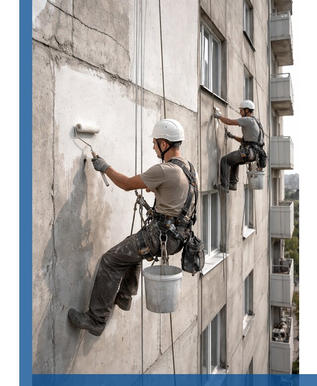 Покраска бетонного фасада в Серове для жилых и промышленных объектов