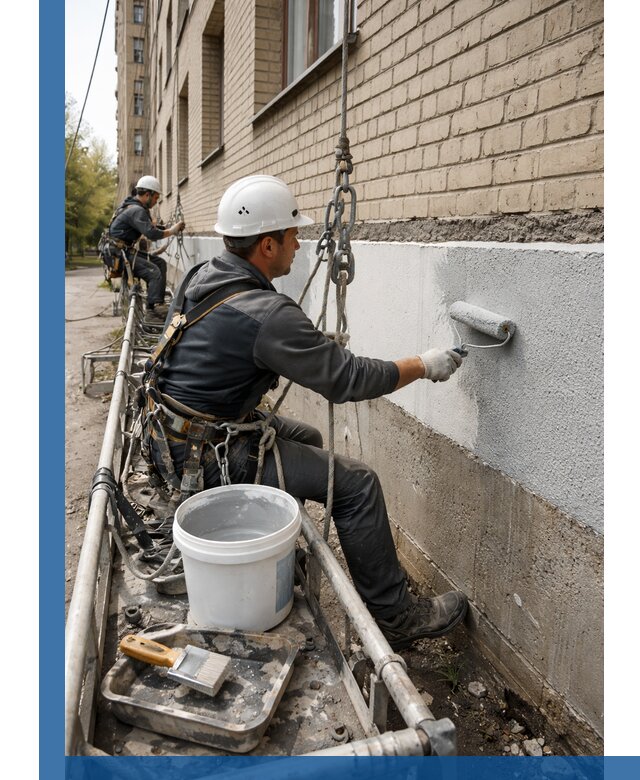 Окраска цоколя здания в Серове профессионально и надежно