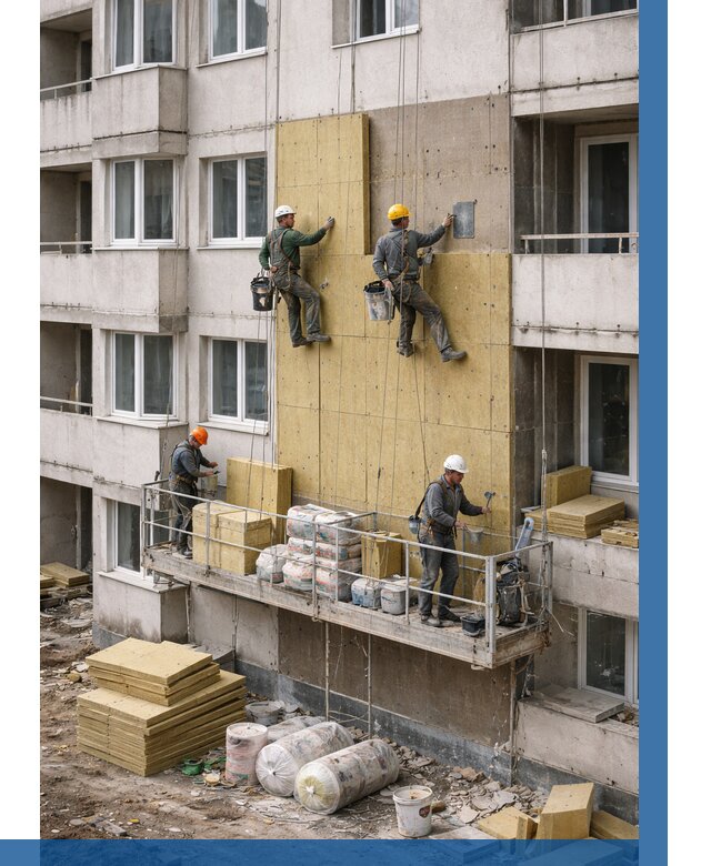 Утепление фасада минватой в Серове от 1530 р. | ВЫСОТНИК-Срв