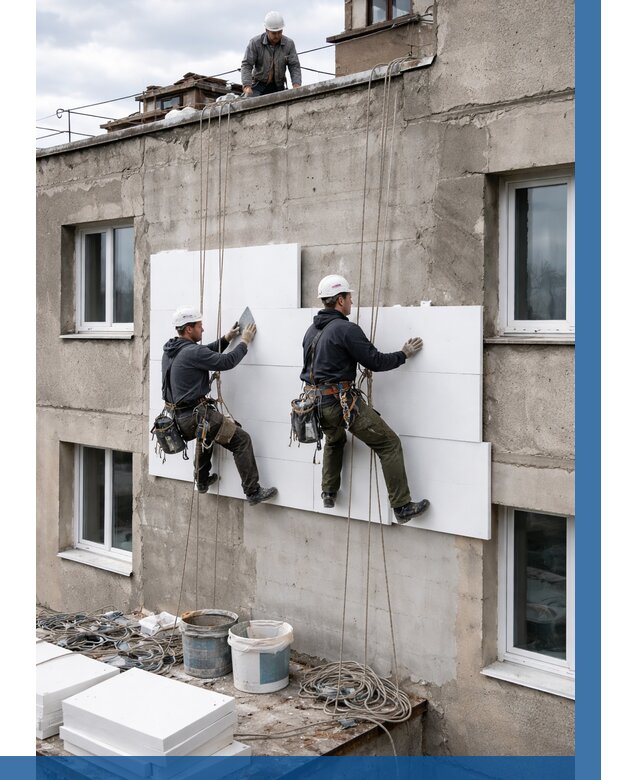 Утепление фасада пенополистиролом в Серове от 1836 р. | ВЫСОТНИК-Срв