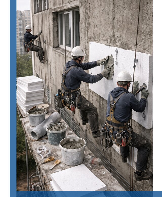 Утепление фасада пенополистиролом в Серове под ключ