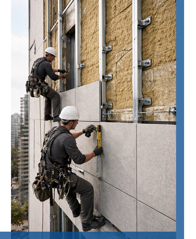 Монтаж вентилируемого фасада в Серове от 3571 р. | ВЫСОТНИК-Срв