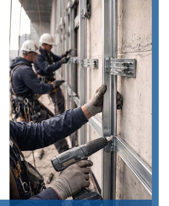 Монтаж подсистемы вентфасада в Серове от 867 р. | ВЫСОТНИК-Срв