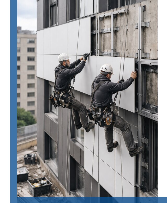 Монтаж композитных панелей фасада в Серове под ключ