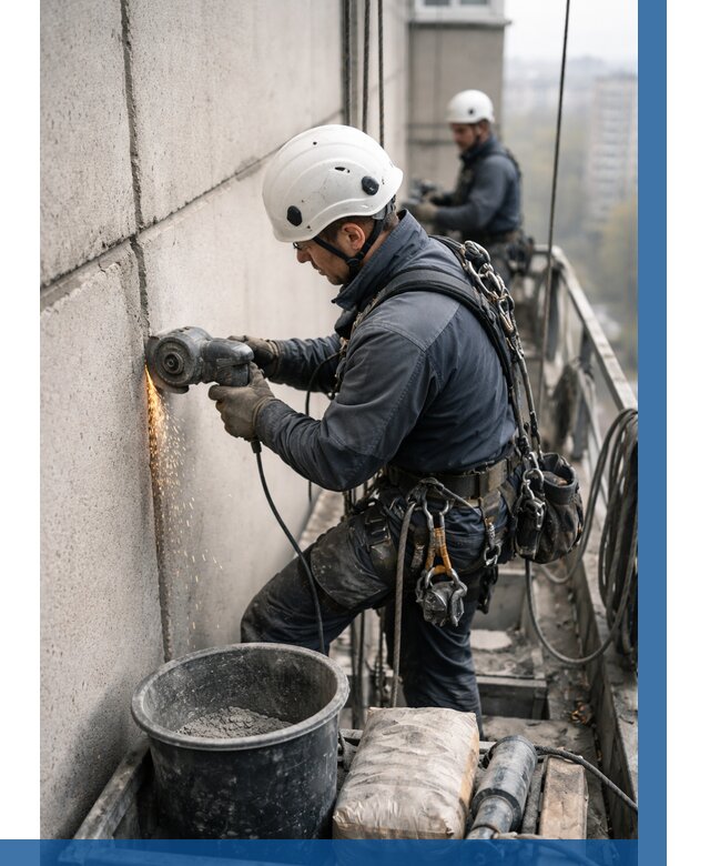 Штробление межпанельных швов в Серове от 1224 р. | ВЫСОТНИК-Срв