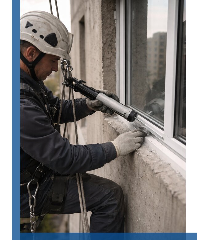 Герметизация оконных швов снаружи в Серове профессионально