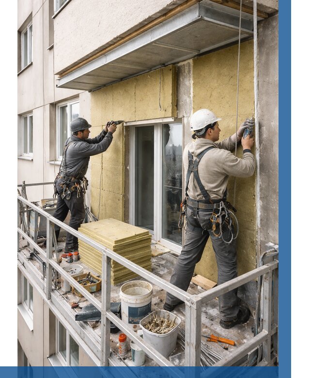 Утепление балкона снаружи в Серове от 1632 р. под ключ ВЫСОТНИК-Срв