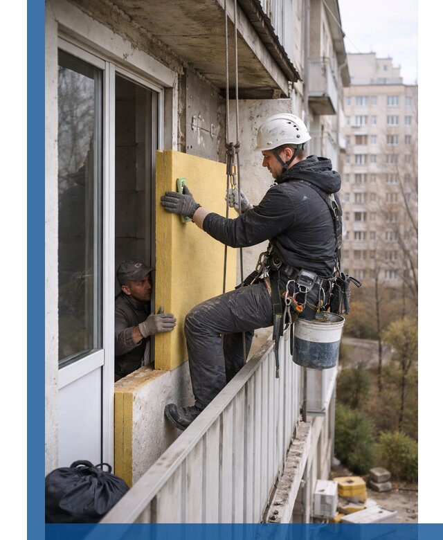 Профессиональное утепление балкона снаружи в Серове под ключ