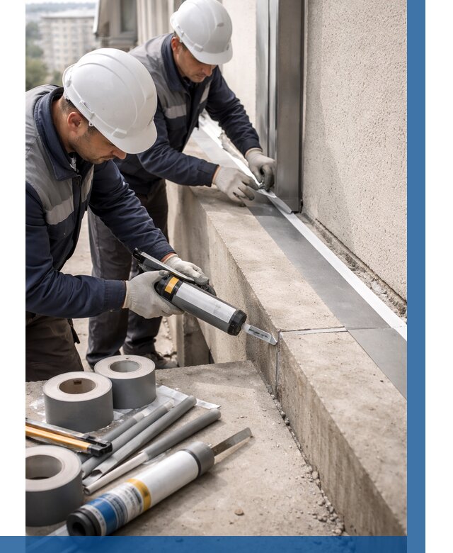 Герметизация примыкания балкона в Серове от 4591 р. | ВЫСОТНИК-Срв