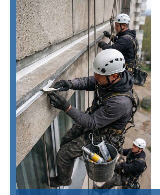 Герметизация примыкания балкона в Серове под ключ с гарантией