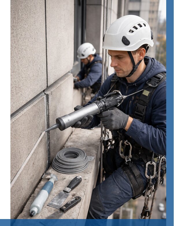 Герметизация деформационных швов фасада в Серове от 714 | ВЫСОТНИК-Срв