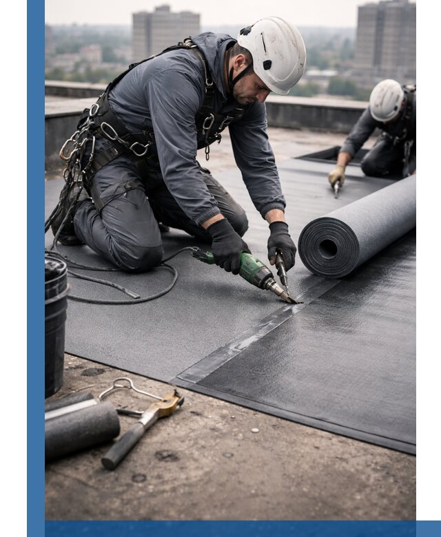 Ремонт мягкой кровли в Серове с выездом промальпинистов