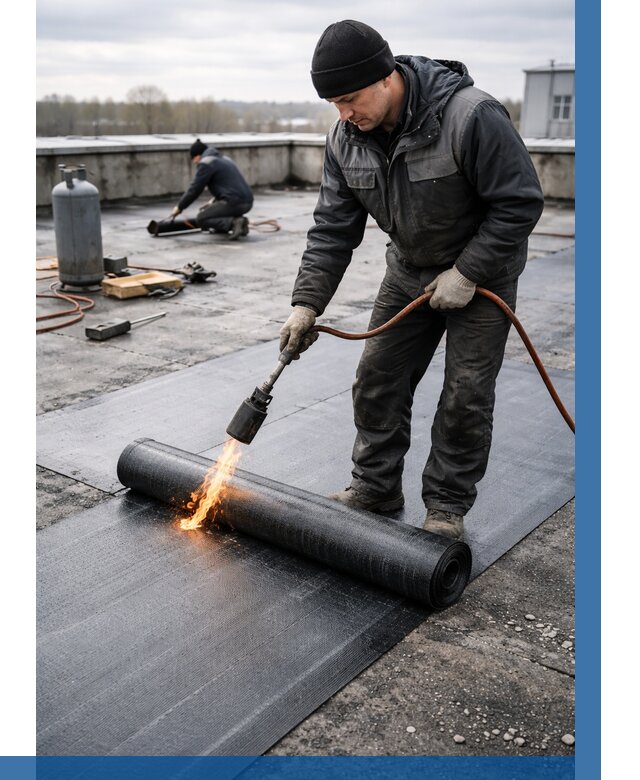 Ремонт наплавляемой кровли в Серове от 714 р. | ВЫСОТНИК-Срв