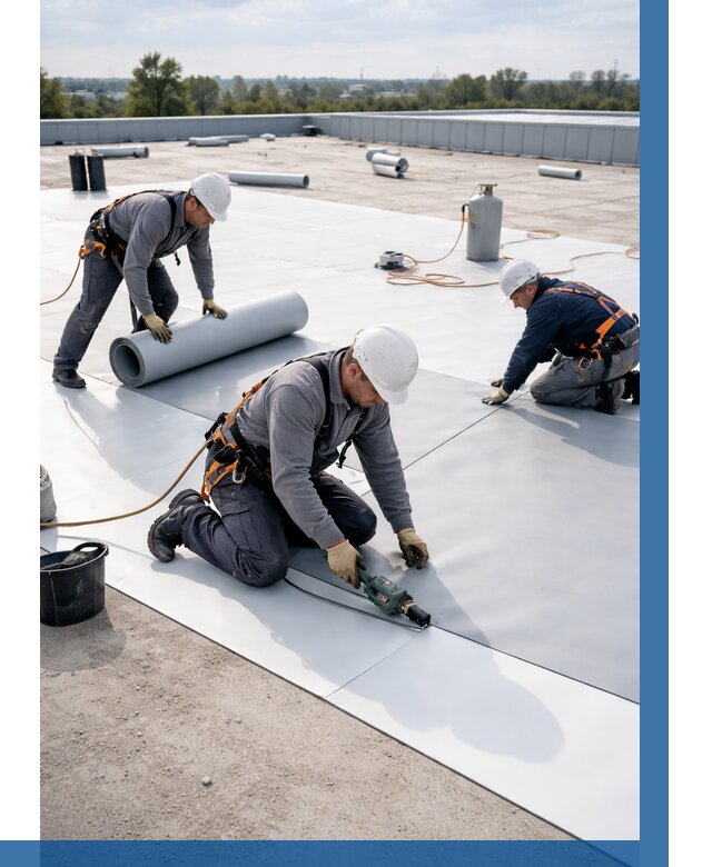 Монтаж мембранной кровли под ключ в Серове от 1224 р. | ВЫСОТНИК-Срв