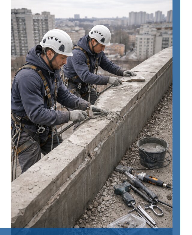 Ремонт парапета на кровле в Серове от 1530 р. | ВЫСОТНИК-Срв