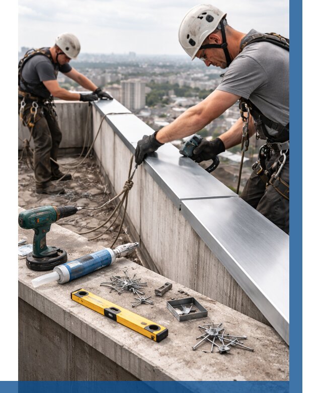 Монтаж парапетных крышек в Серове от 816 р. | ВЫСОТНИК-Срв