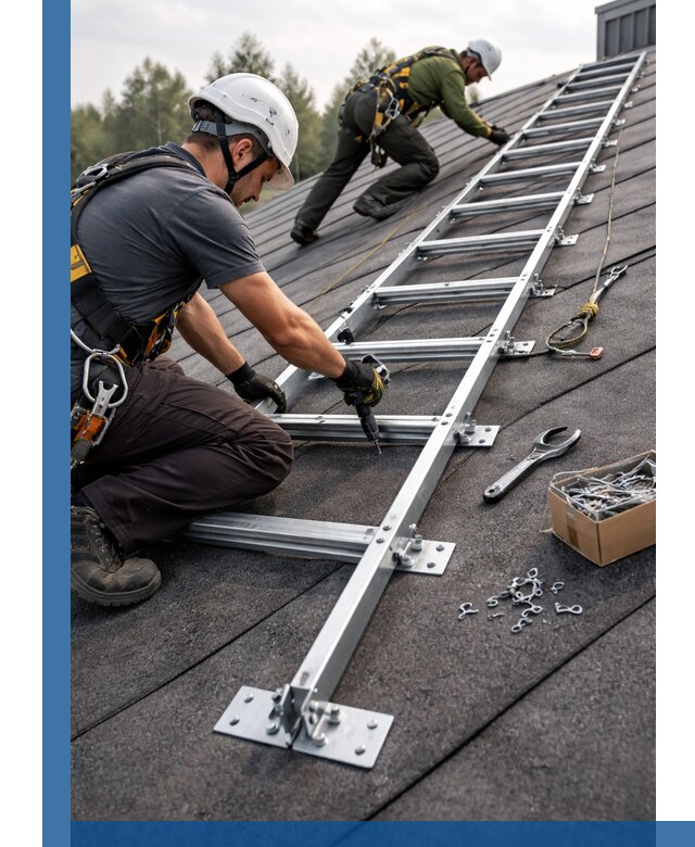 Профессиональный монтаж кровельной лестницы в Серове под ключ