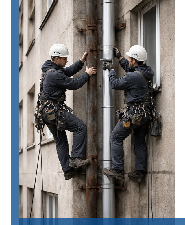 Замена водосточных труб в Серове: монтаж и демонтаж под ключ