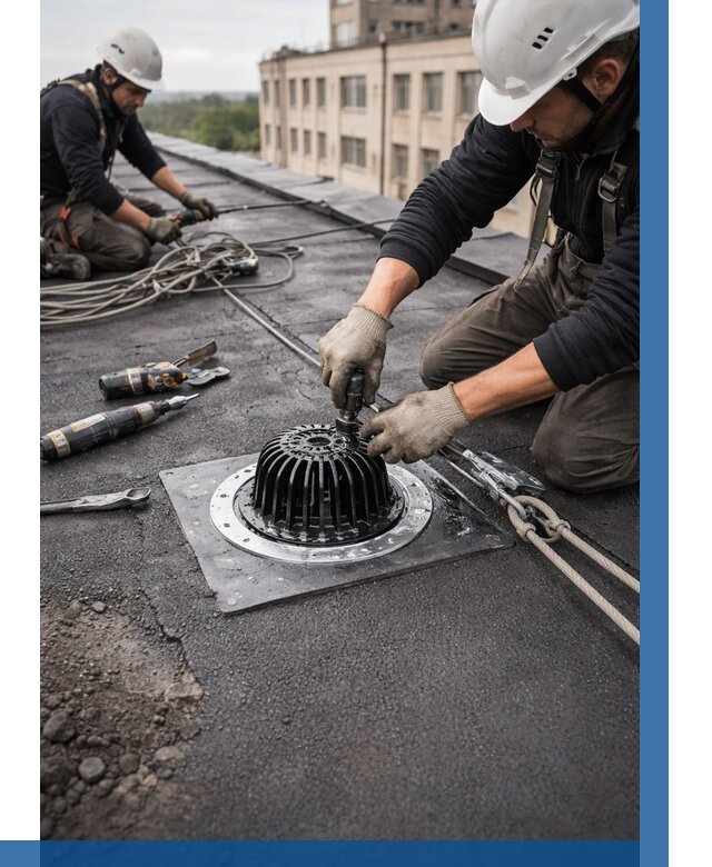 Установка водосточных воронок в Серове цена от 3571 р. | ВЫСОТНИК-Срв