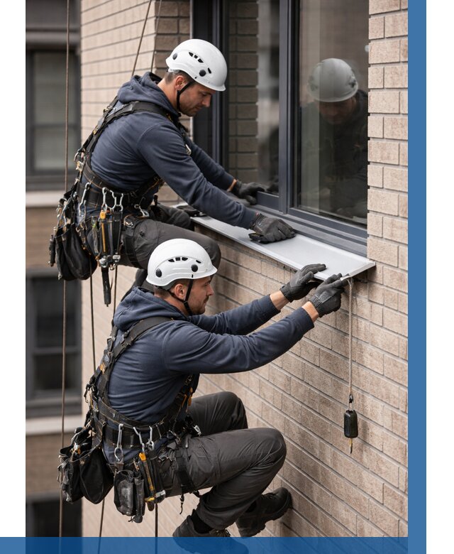 Монтаж оконных отливов под ключ в Серове от 3571 р. | ВЫСОТНИК-Срв