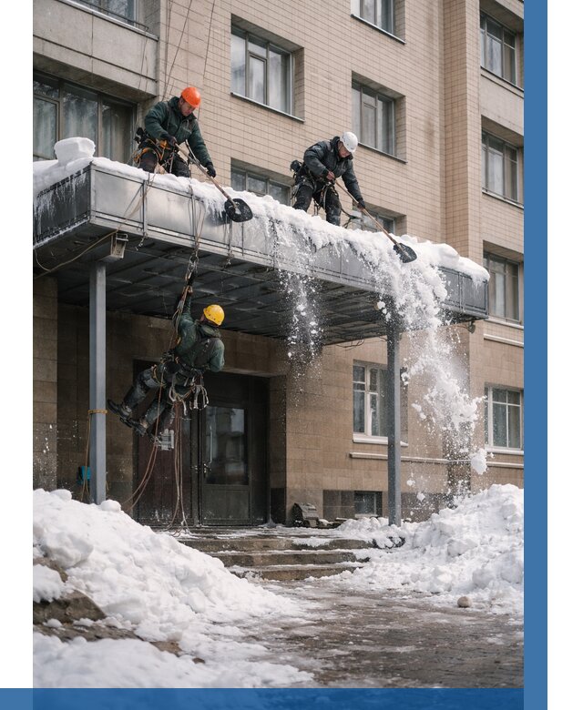 Очистка козырьков от снега в Серове от 3571 р. | ВЫСОТНИК-Срв