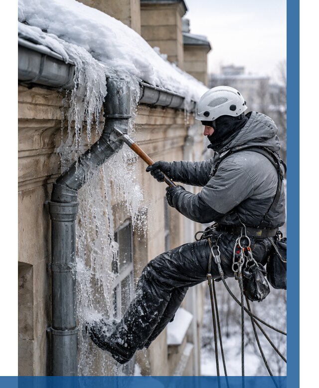 Очистка водостоков от льда в Серове от 3571 р. | ВЫСОТНИК-Срв