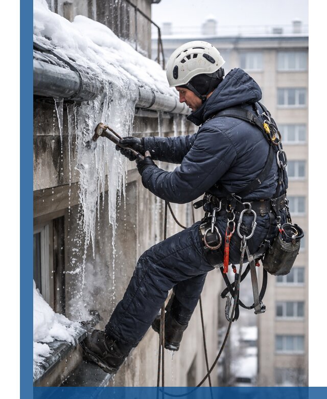 Удаление наледи и чистка водостоков в Серове оперативно и безопасно