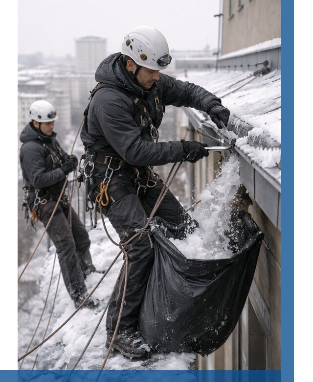 Аварийная очистка крыши в Серове под ключ от 306 р. | ВЫСОТНИК-Срв