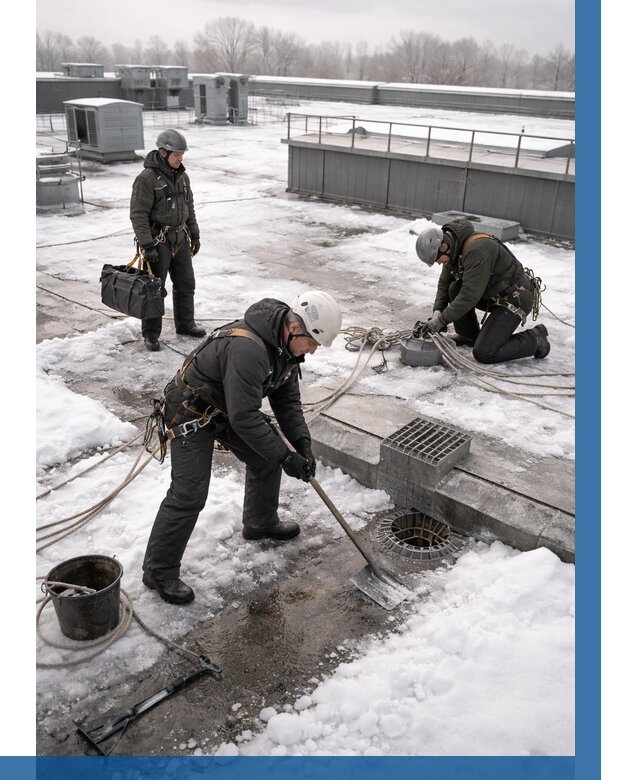 Абонентское обслуживание кровли зимой в Серове от 8162 р. | ВЫСОТНИК-Срв