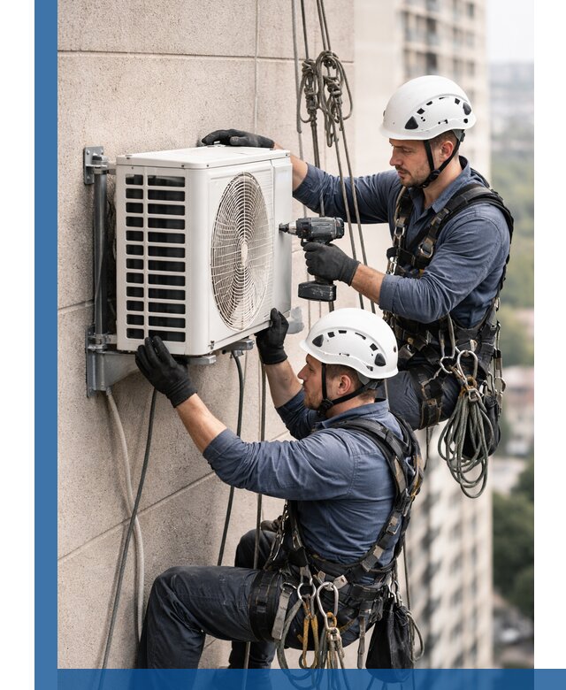 Монтаж внешнего блока кондиционера в Серове установка и крепление