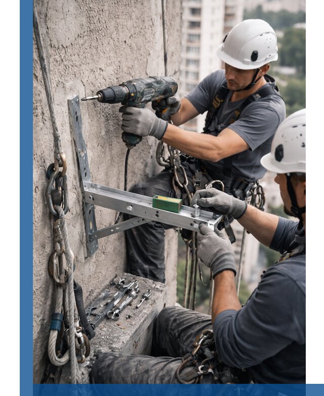 Установка кронштейнов кондиционера и крепежа в Серове