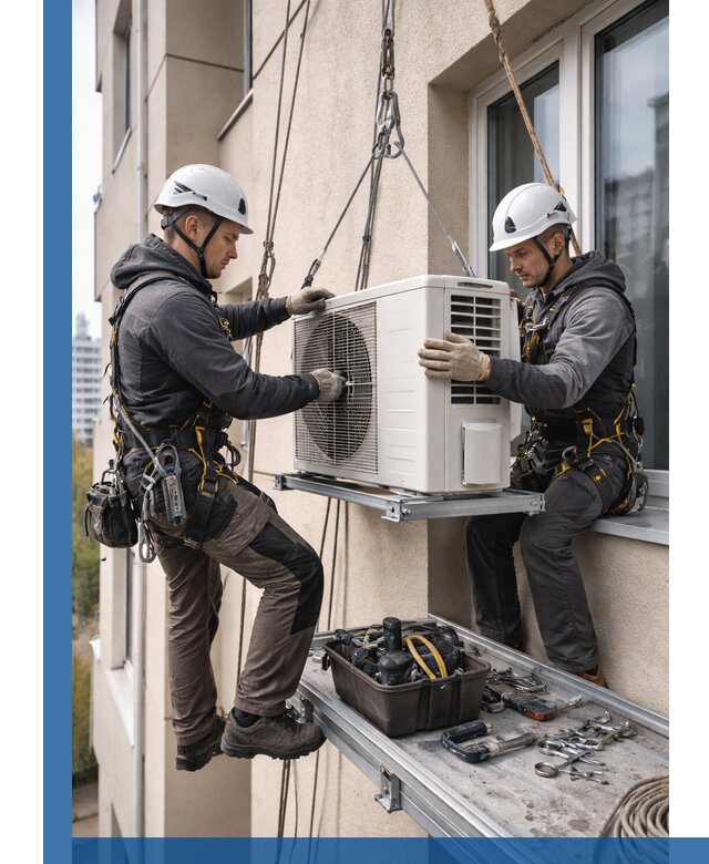 Перенос внешнего блока кондиционера в Серове с монтажом и крепежом