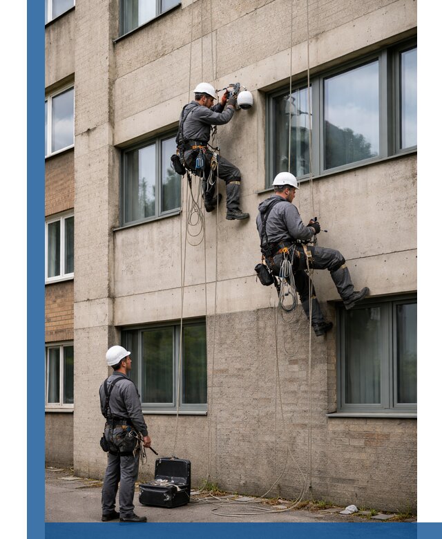 Монтаж фасадных камер видеонаблюдения в Серове под ключ