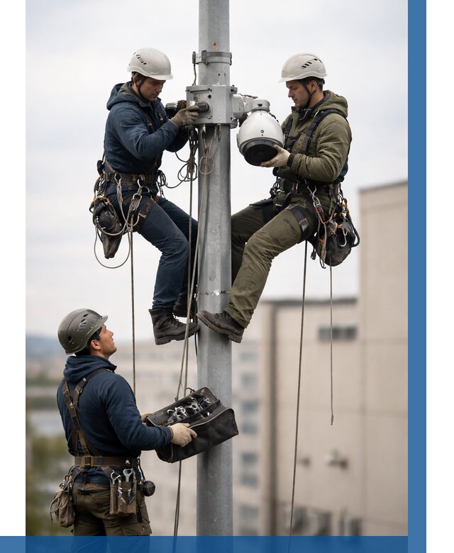 Установка видеокамер на мачте в Серове от 8672 р. | ВЫСОТНИК-Срв