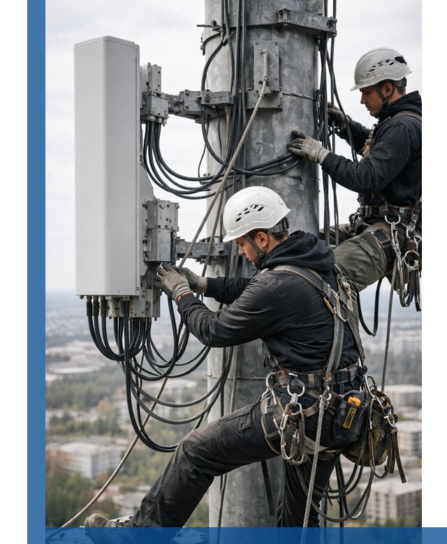 Монтаж оборудования связи на мачте в Серове с пусконаладкой