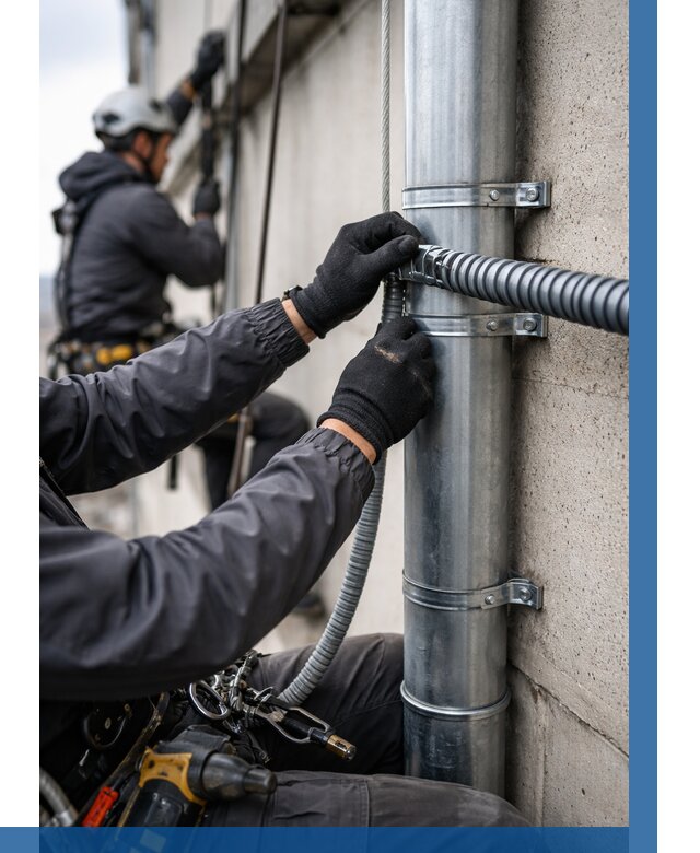 Монтаж гофры для кабеля в Серове от 306 р. | ВЫСОТНИК-Срв