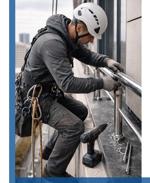 Монтаж ограждений на высоте в Серове для зданий и конструкций