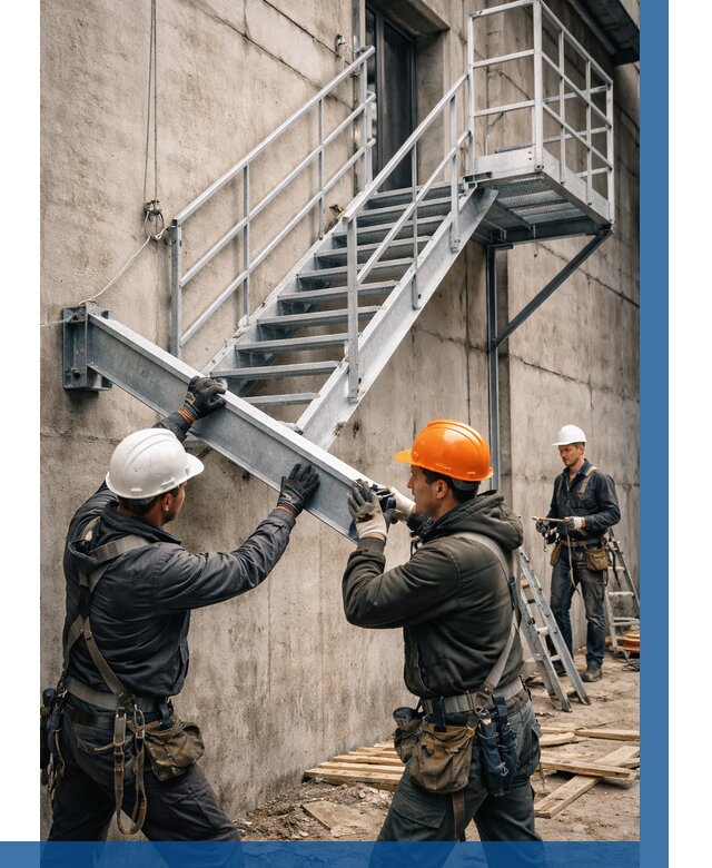 Монтаж металлических лестниц в Серове от 15303 р. | ВЫСОТНИК-Срв
