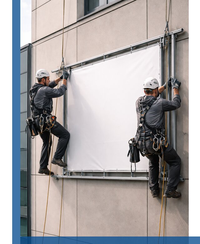 Монтаж наружной рекламной вывески в Серове под ключ