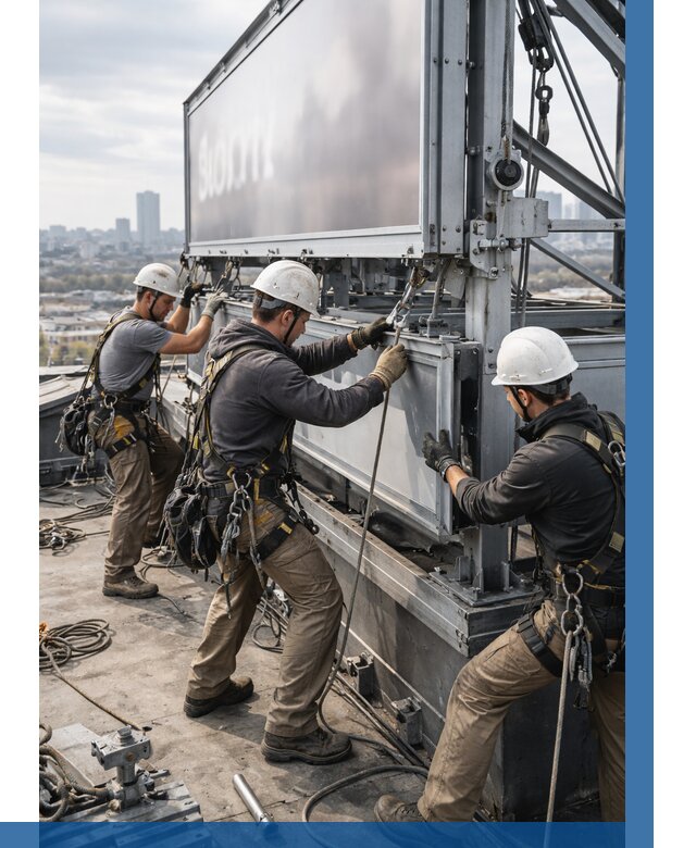 Монтаж крышной рекламной конструкции в Серове от 61212 р.|ВЫСОТНИК-Срв